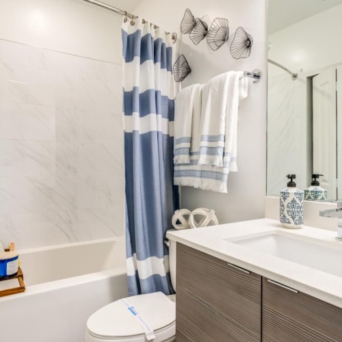 Bathroom options with thoughtful details a bathroom with a tub sink and toilet