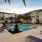 a pool in a courtyard